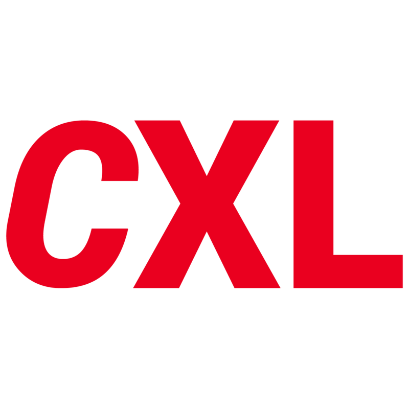 Rote Großbuchstaben CXL vor schwarzem Hintergrund