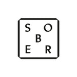 Schwarzweiß Logo mit stilisiertem Schriftzug SOBER in quadratischem Rahmen